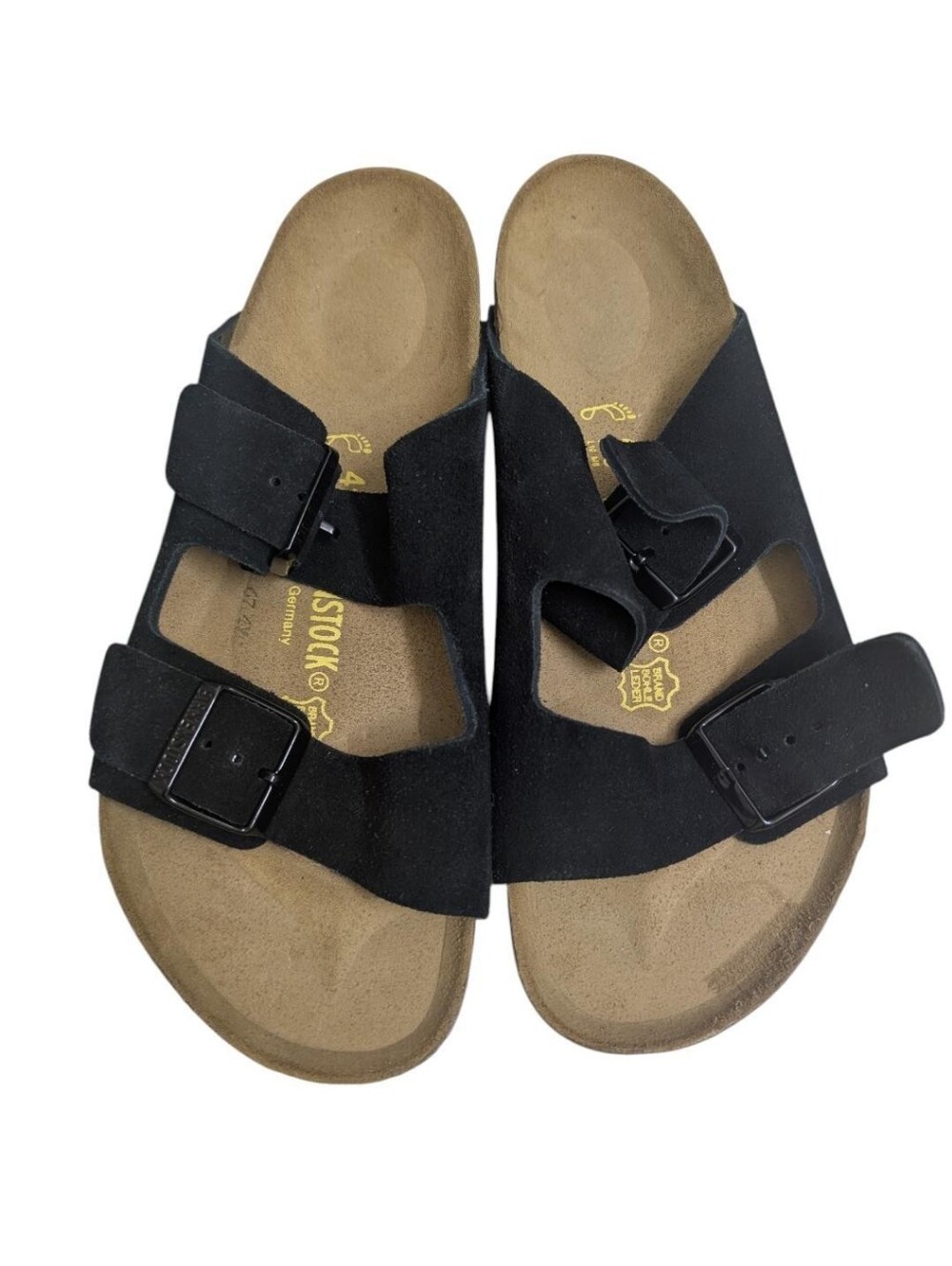 Birkenstock Arizona Black Suede Two‑Strap Sandals